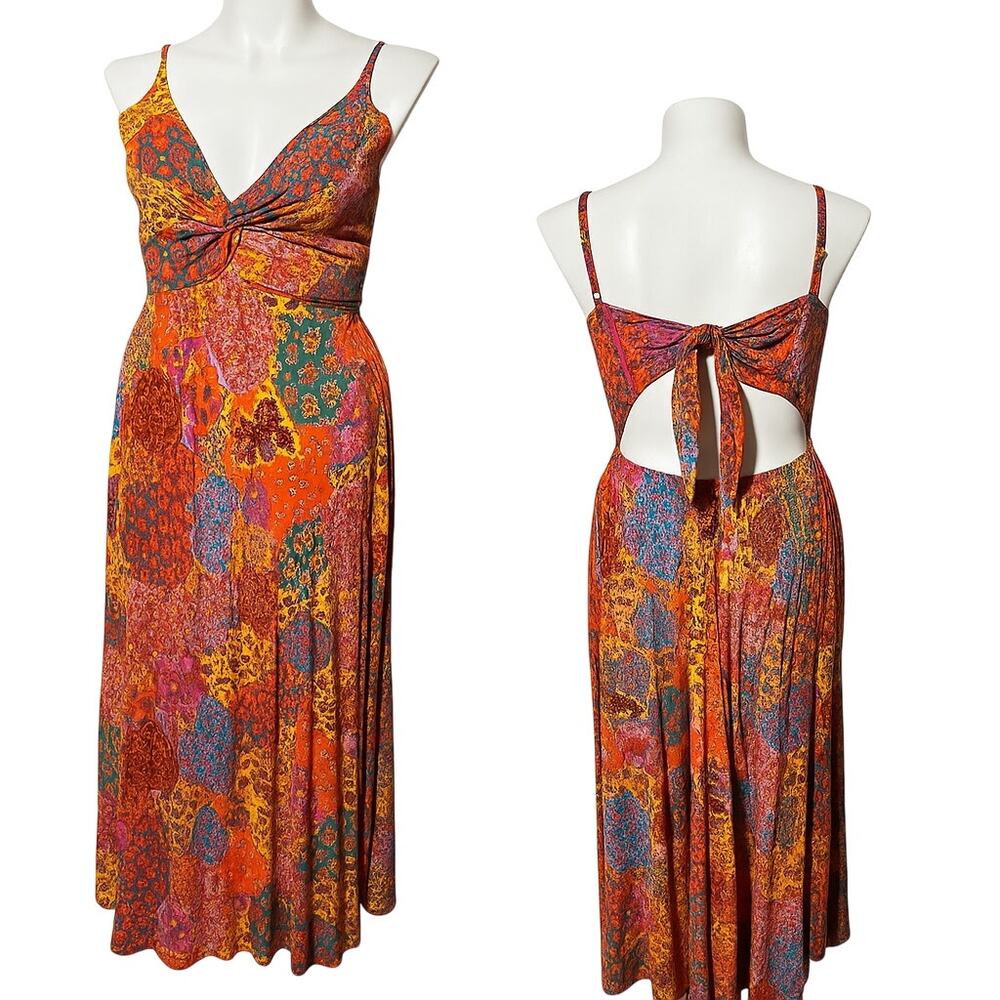 Xamiani Boho Patchwork Maxi Dress - Colorful Festival Vacation Summer Vibes
